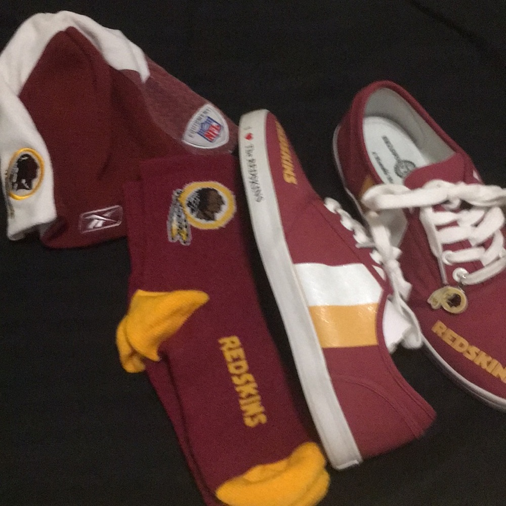 Redskins Tennis Shoes Sock Beanie Hat duffle Bag